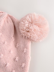 Rosa de pointelle - Knitted Baby Trapper Hat (0mths-2yrs) - Imagen 2 de 4