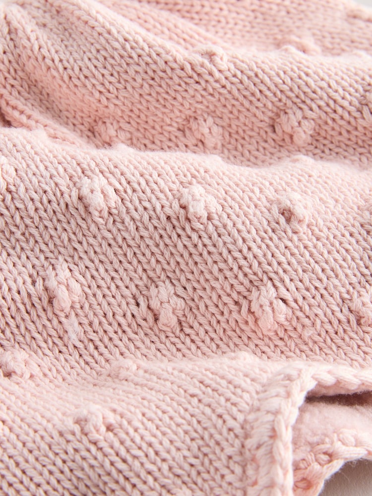Rosa de pointelle - Knitted Baby Trapper Hat (0mths-2yrs) - Imagen 4 de 4 Rosa de pointelle - Knitted Baby Trapper Hat (0mths-2yrs) - Imagen 4 de 4