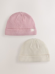 Rosa und creme: - Rib Baby Beanie - Bild 1 von 8