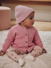 Rosa und creme: - Rib Baby Beanie - Bild 2 von 8