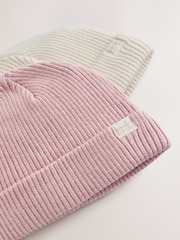 Rosa und creme: - Rib Baby Beanie - Bild 7 von 8