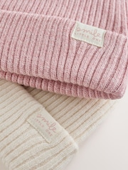 Rosa und creme: - Rib Baby Beanie - Bild 8 von 8