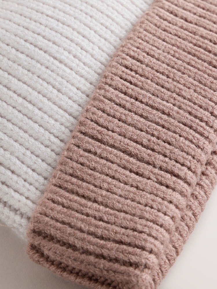 Pink Knitted Baby Pom Hat - Image 3 of 3 Pink Knitted Baby Pom Hat - Image 3 of 3