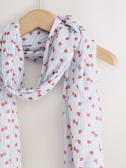 Blue Striped Strawberry Lightweight Scarf - Image 5 of 6