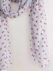 Blue Striped Strawberry Lightweight Scarf - Image 6 of 6