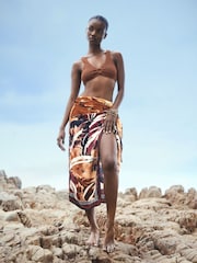 Multi Abstract Tie Waisted Print Sarong Skirt - Image 2 of 8