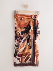 Multi Abstract Tie Waisted Print Sarong Skirt - Image 6 of 8