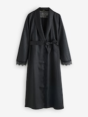 Rockett St George Black Animal Print Jacquard Satin Robe - Image 7 of 9