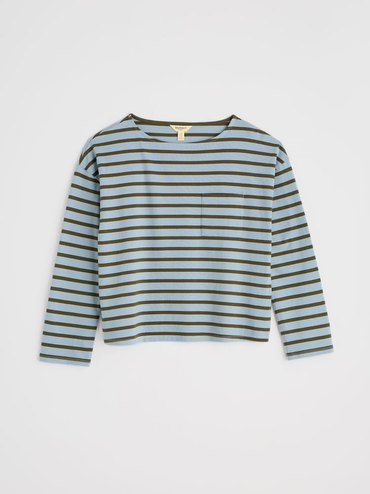 Seasalt Cornwall Blue Beach Boat Top - Image 1 of 2 Seasalt Cornwall Blue Beach Boat Top - Image 1 of 2