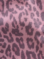 Pink Leopard Animal Print Regular Length Frayed Edge Denim Shorts (3-16yrs) - Image 5 of 5