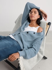 Seasalt Cornwall Blue Winding Creek Cardigan - Image 3 of 5