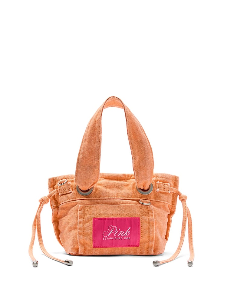 Victoria's Secret Pink Cantaloupe Orange Canvas Tote Bag - Image 2 of 4 Victoria's Secret Pink Cantaloupe Orange Canvas Tote Bag - Image 2 of 4