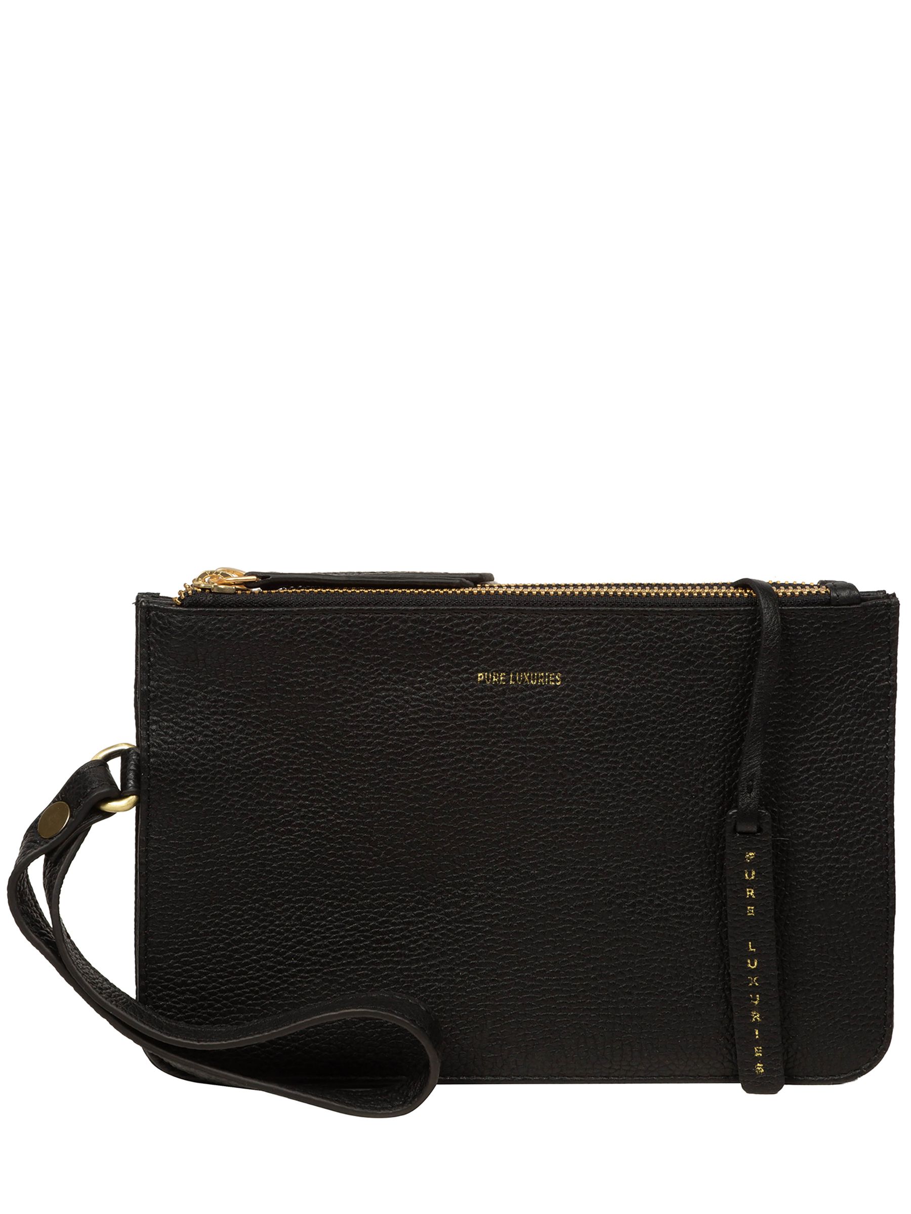 Pure Luxuries London Women's Black Eleanor Leather Clutch Bag