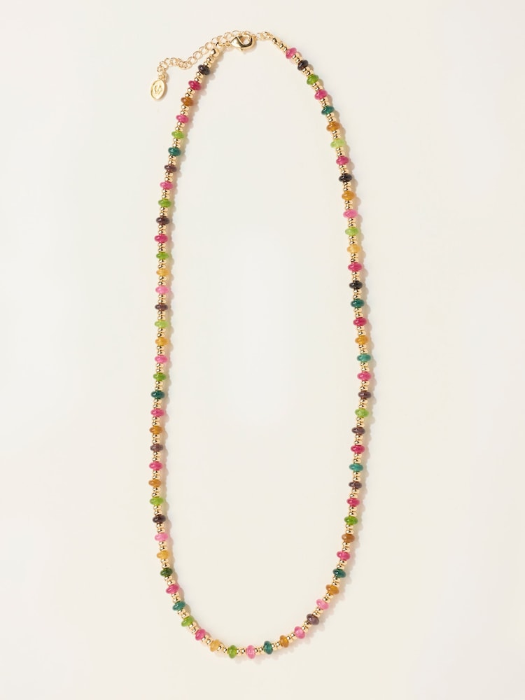 FatFace Multi Colour Colourful Bead Necklace - Image 1 of 2