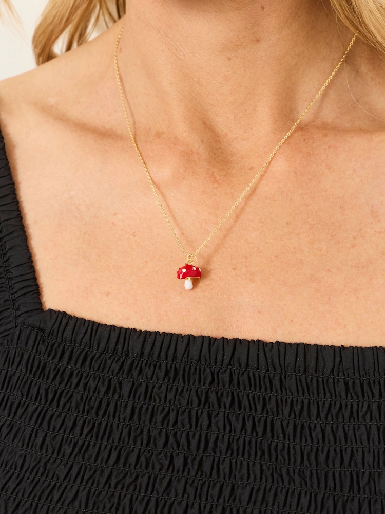 FatFace Red Toadstool Necklace - Image 3 of 3
