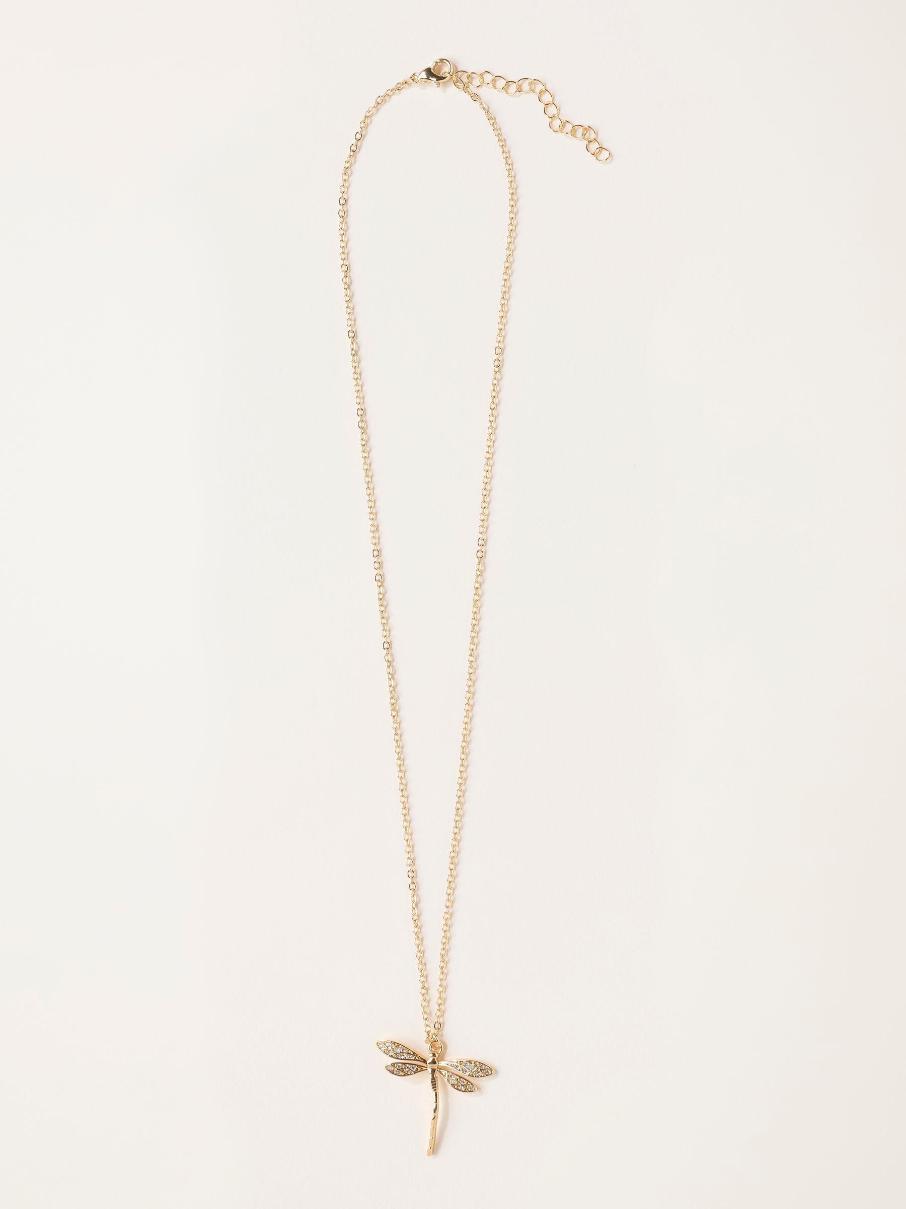 Fat Face - Necklace - Gold Tone Dragonfly - Women's