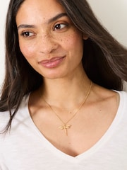 FatFace Gold Tone Dragonfly Necklace - Image 3 of 4