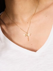 FatFace Gold Tone Dragonfly Necklace - Image 4 of 4