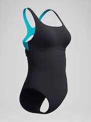 Speedo Black Solid Flex Band One Piece Swimsuit - Image 2 of 4