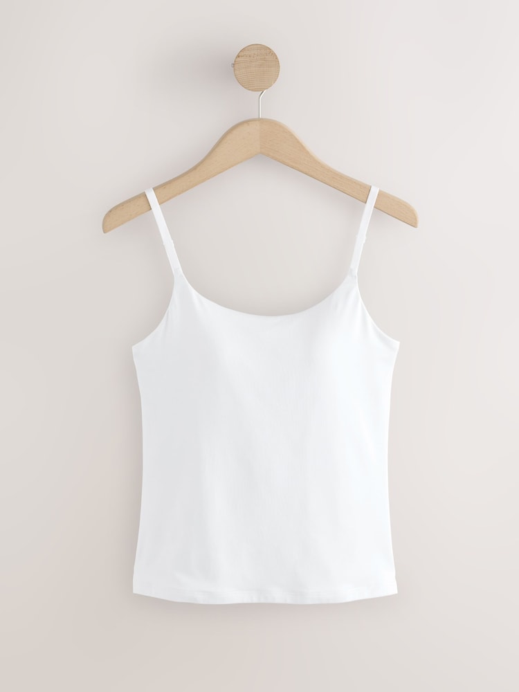 White Hidden Support Micro Cami Bra Top - Image 1 of 3