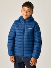 Regatta Aviator Blue(Wild Lime) Junior Hooded Marizion Baffled Jacket - Image 1 of 6