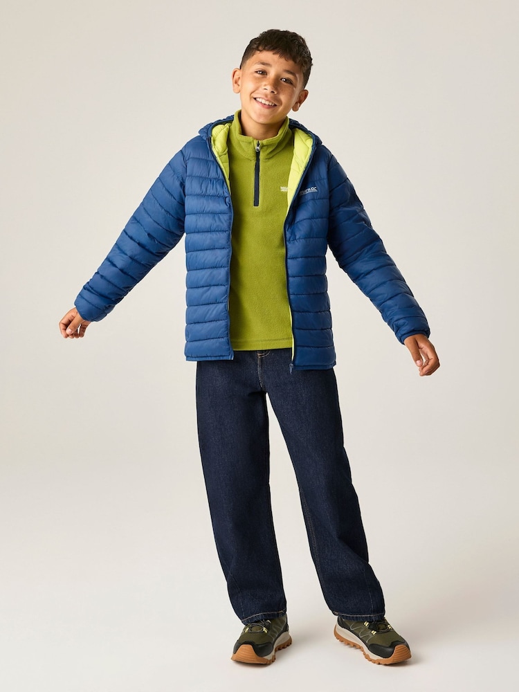 Regatta Aviator Blue(Wild Lime) Junior Hooded Marizion Baffled Jacket - Image 2 of 6 Regatta Aviator Blue(Wild Lime) Junior Hooded Marizion Baffled Jacket - Image 2 of 6