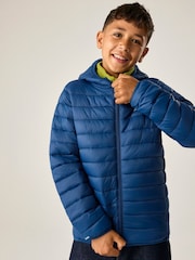 Regatta Aviator Blue(Wild Lime) Junior Hooded Marizion Baffled Jacket - Image 5 of 6