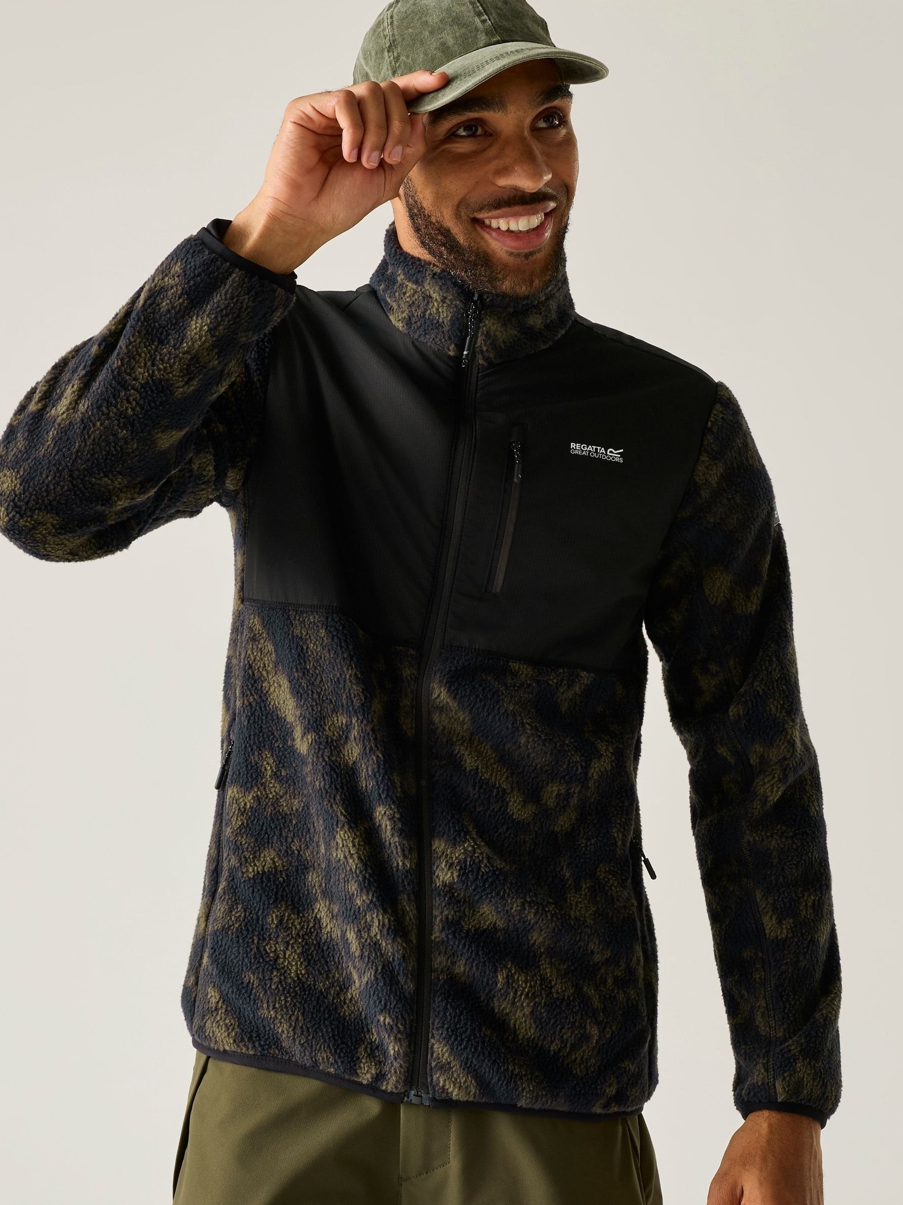 Regatta Men's Morran Water-Repellent Fleece Textured Print/Black Medium - Image 7