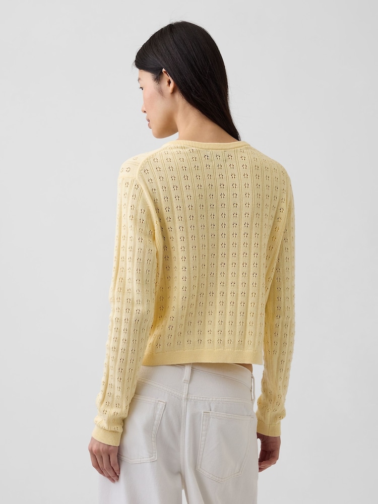 Gelb - Gap Pointelle Crop Cardigan - Bild 2 von 4