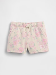 Gap Pink Floral Logo Pull On Shorts (4-13yrs) - Image 1 of 2