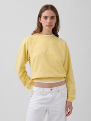 Gap Yellow French Terry Raglan Logo Sweatshirt - Image 1 of 4