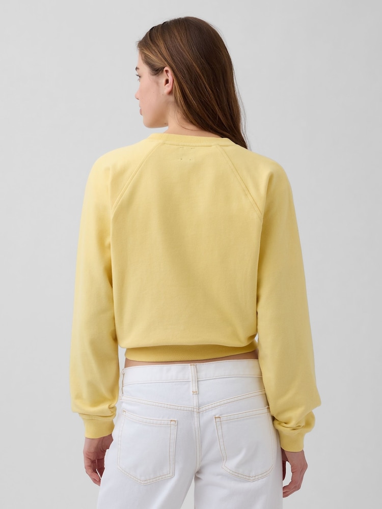 Gap Yellow French Terry Raglan Logo Sweatshirt - Image 2 of 4