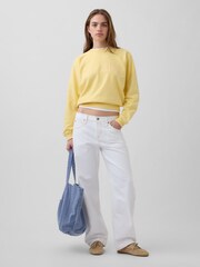 Gap Yellow French Terry Raglan Logo Sweatshirt - Image 3 of 4