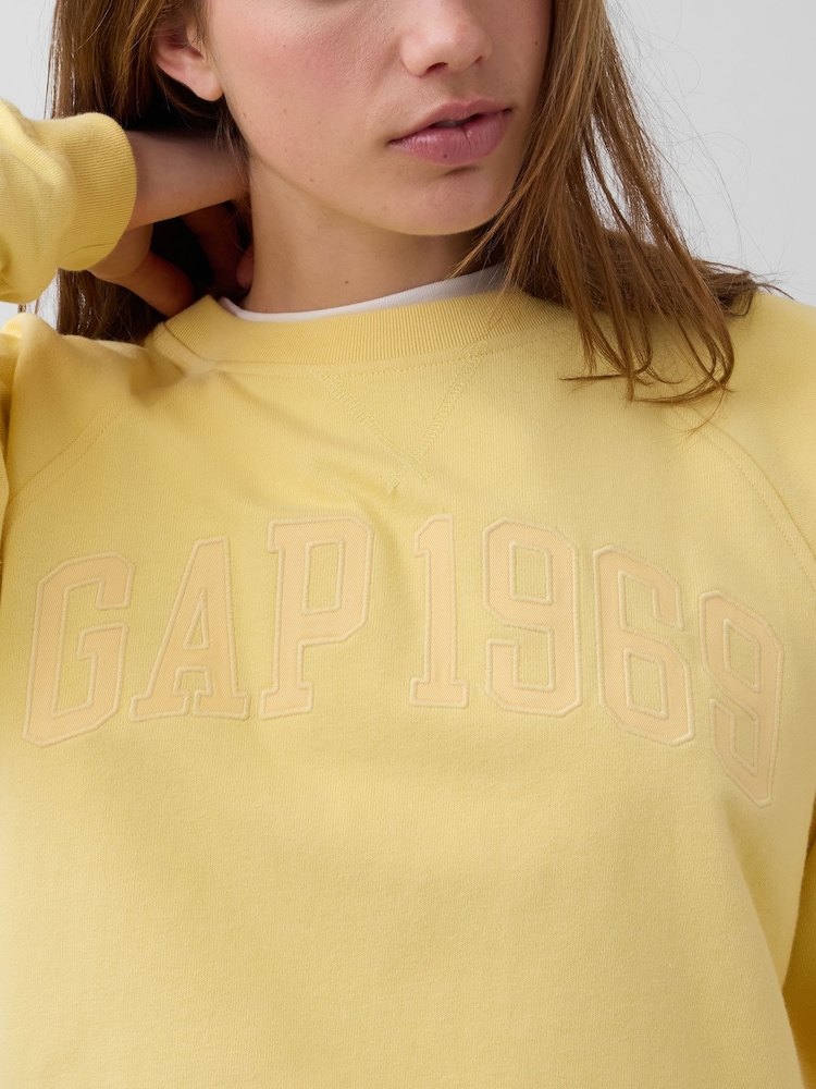 Gap Yellow French Terry Raglan Logo Sweatshirt - Image 4 of 4