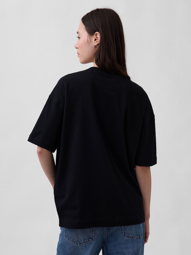 Gap Black Vintage Soft Athletic Logo Longline T-Shirt - Image 2 of 5