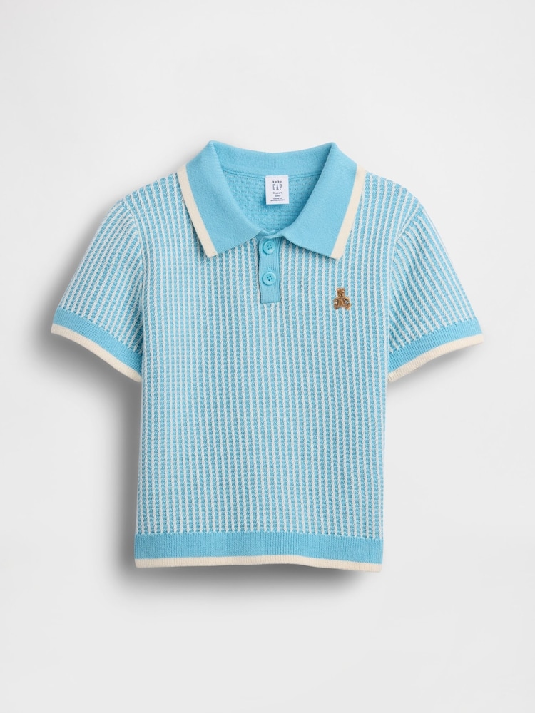 Gap Textured Polo Jumper (6mths-5yrs) - Imaginea 2 din 3