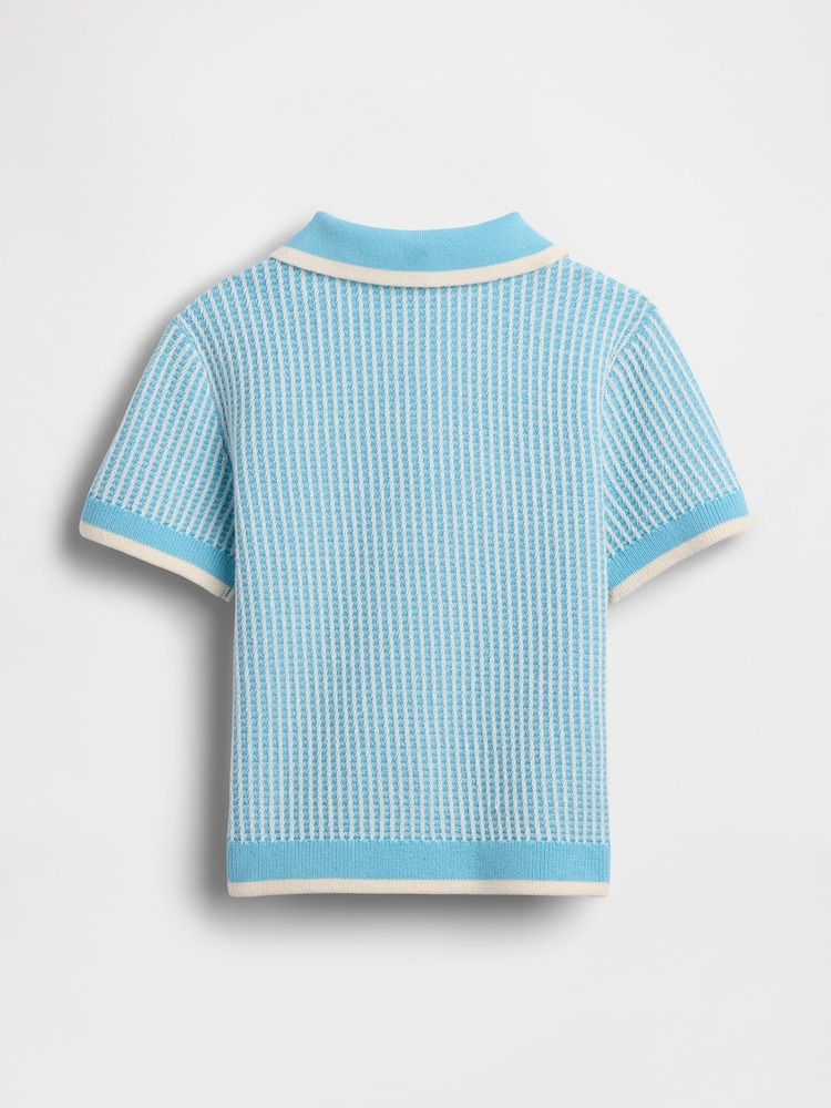 Gap Textured Polo Jumper (6mths-5yrs) - Imaginea 3 din 3
