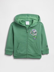 Gap Green Buzz Lightyear Disney Relaxed Zip Hoodie (4-13yrs) - Image 1 of 3