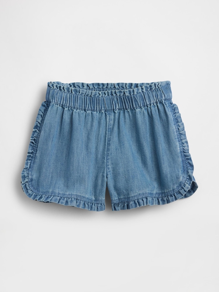 Gap Medium Wash Denim Ruffle Pull On Shorts (6mths-5yrs) - Image 1 of 2