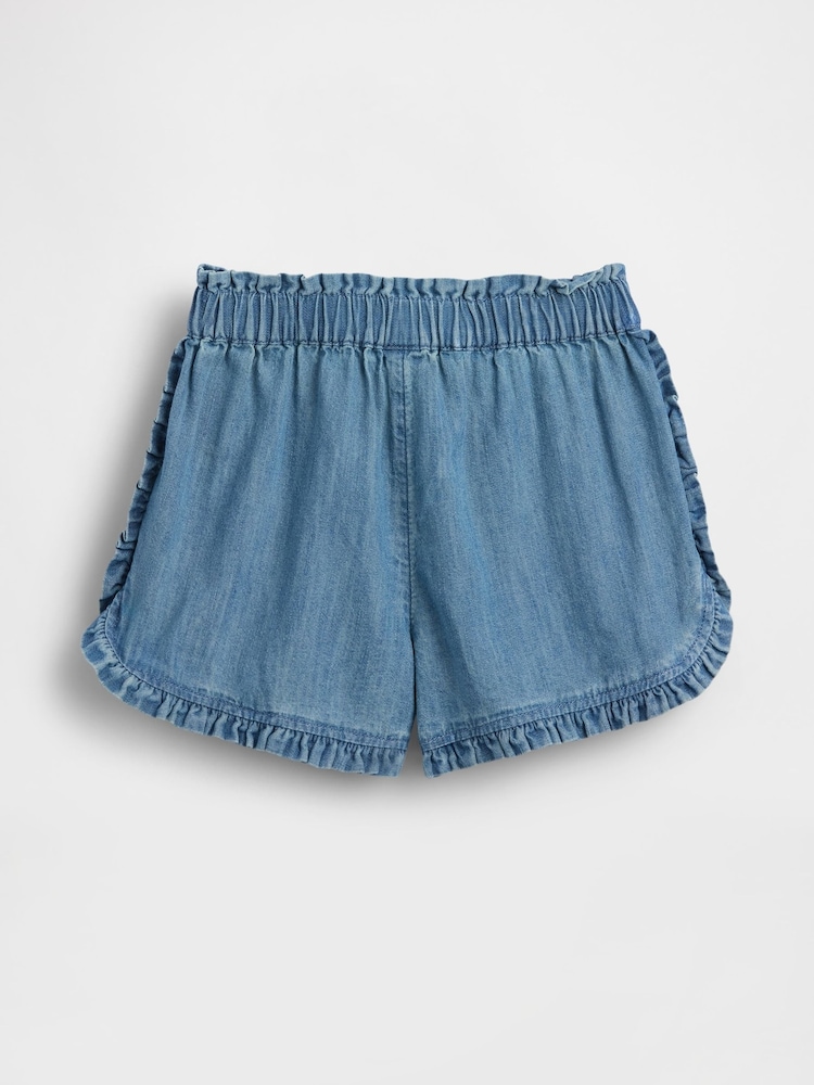 Gap Medium Wash Denim Ruffle Pull On Shorts (6mths-5yrs) - Image 2 of 2