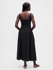 Gap Black Linen Blend Shirred Maxi Dress - Image 2 of 4