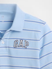Gap Blue stripe Logo Pique Polo Shirt (4-13yrs) - Image 3 of 3