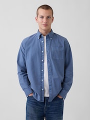 Μπλε - Πουκάμισο Oxford με κουμπιά και Καρό Gap - Εικόνα 1 του 4