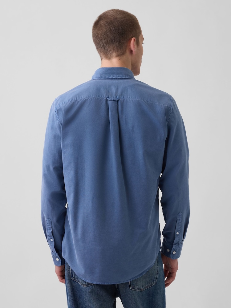 Μπλε - Πουκάμισο Oxford με κουμπιά και Καρό Gap - Εικόνα 2 του 4