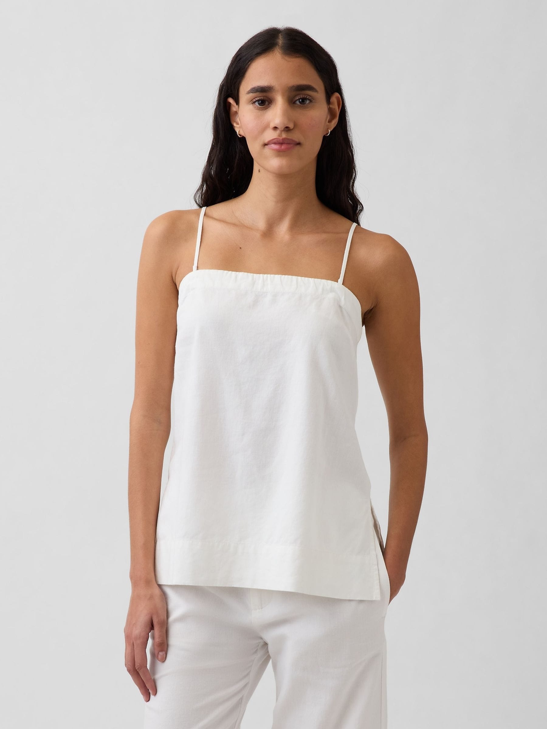 Buy Gap White Linen-Blend Cami from the Next UK online shop