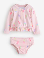 Gap Pink Ice Cream Rash Guard Swim Set (6mths-5yrs) - Image 1 of 5