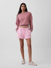 Gap Pink 3 inch French Terry Relaxed Logo Sweat Shorts - Image 1 of 4