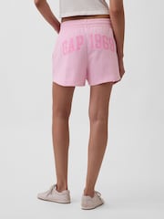 Gap Pink 3 inch French Terry Relaxed Logo Sweat Shorts - Image 2 of 4