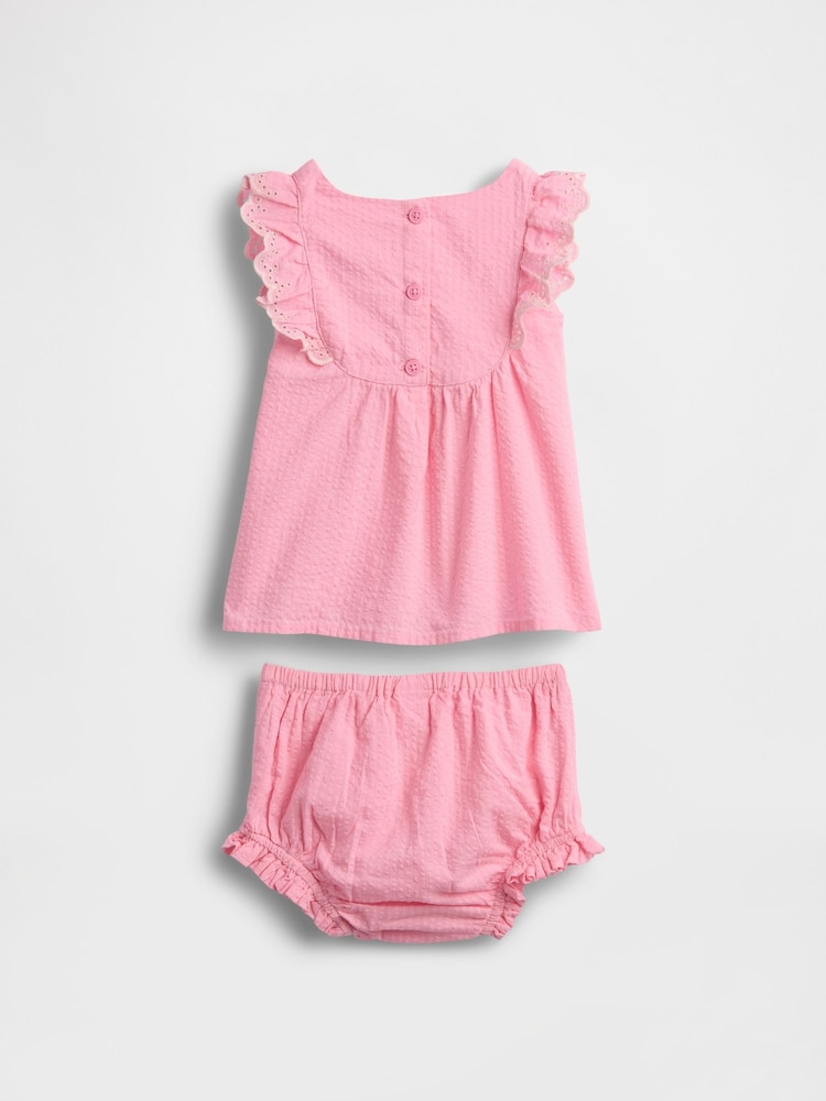 Gap Pink Eyelet Ruffle Outfit Set (0-24mths) - Image 2 of 3