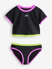 Gap Black Rash Guard Two-Piece Swimsuit (4-13yrs) - Image 1 of 4